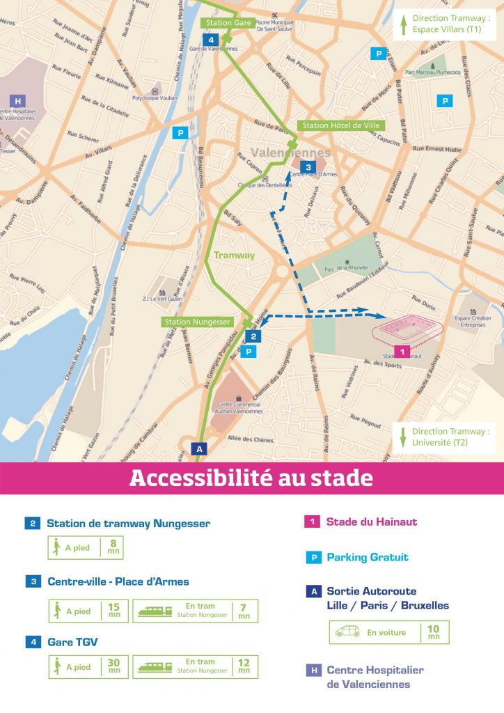 Accès stade du Hainaut