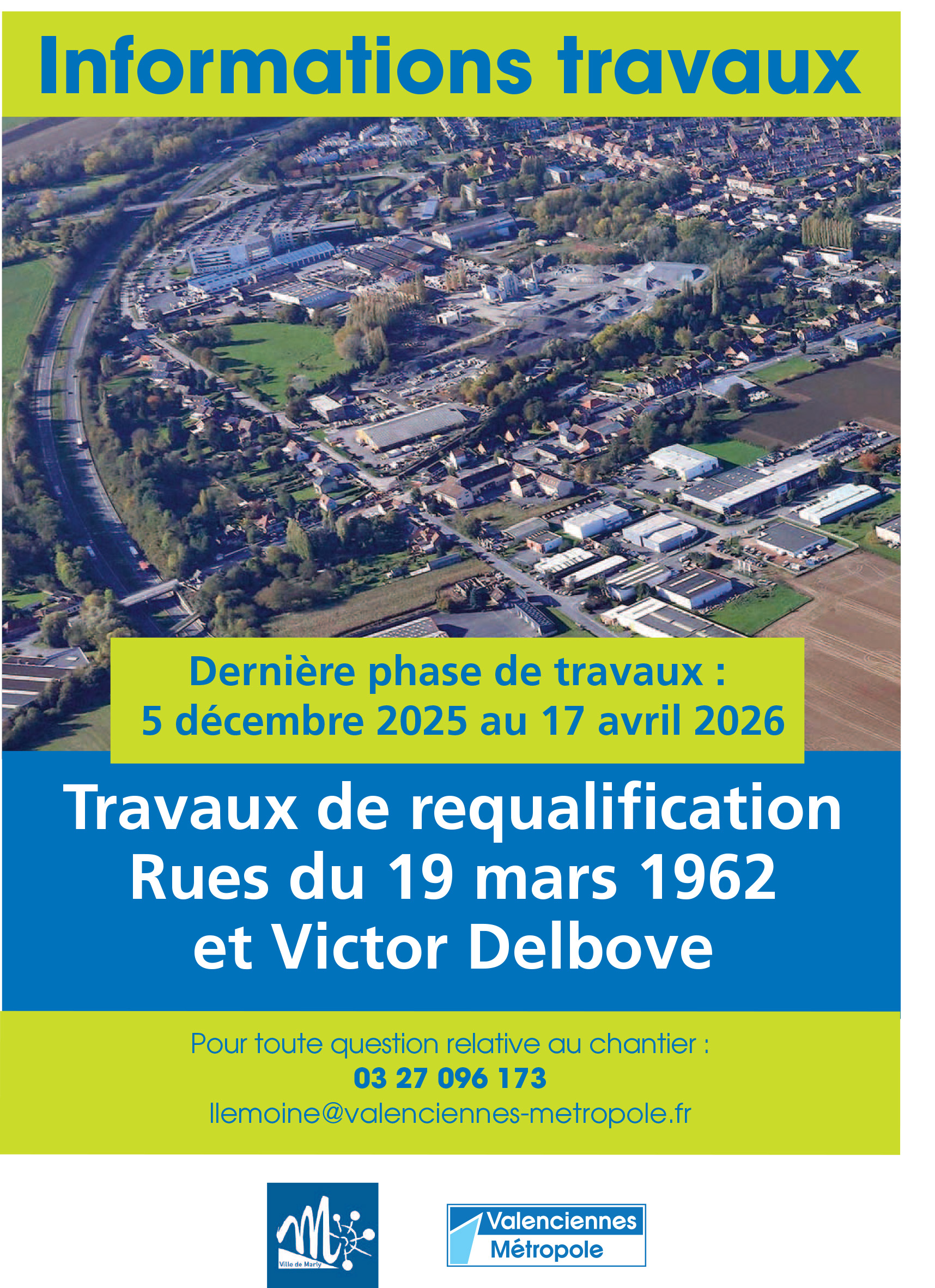 Requalification des rues du 19 mars 1962 et Victor Delbove à Marly : dernière phase de travaux